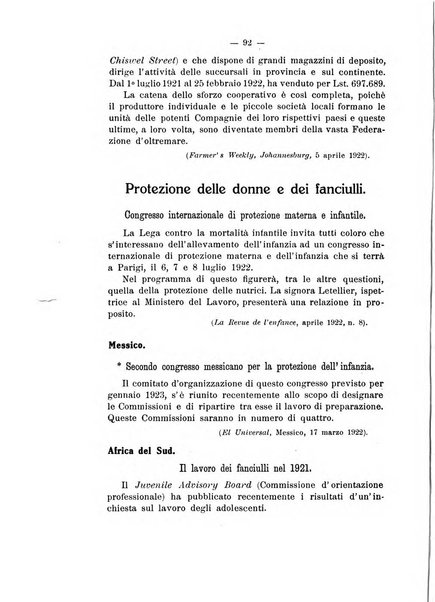 Informazioni sociali pubblicazione mensile curata dall'Ufficio corrispondente di Roma dell'Ufficio internazionale del lavoro, Ginevra