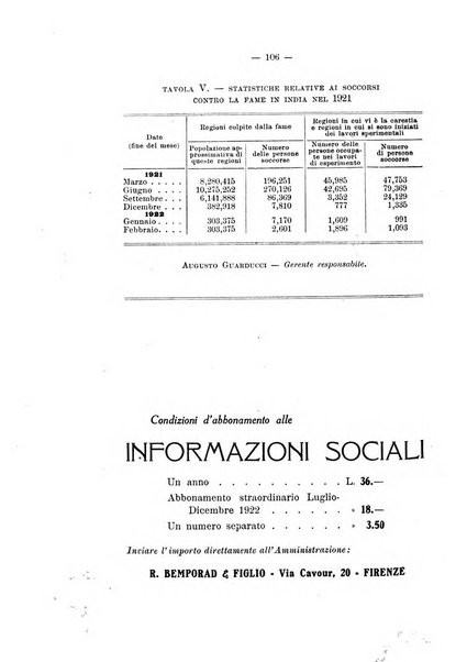 Informazioni sociali pubblicazione mensile curata dall'Ufficio corrispondente di Roma dell'Ufficio internazionale del lavoro, Ginevra