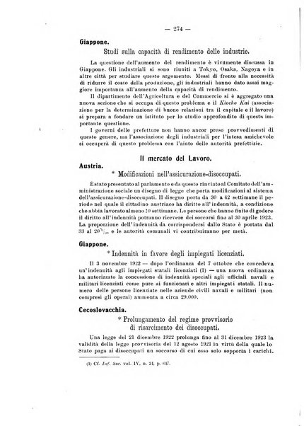 Informazioni sociali pubblicazione mensile curata dall'Ufficio corrispondente di Roma dell'Ufficio internazionale del lavoro, Ginevra