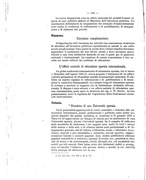 Informazioni sociali pubblicazione mensile curata dall'Ufficio corrispondente di Roma dell'Ufficio internazionale del lavoro, Ginevra