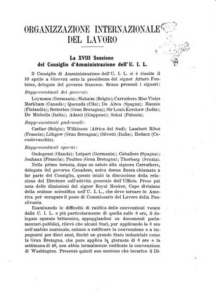 Informazioni sociali pubblicazione mensile curata dall'Ufficio corrispondente di Roma dell'Ufficio internazionale del lavoro, Ginevra