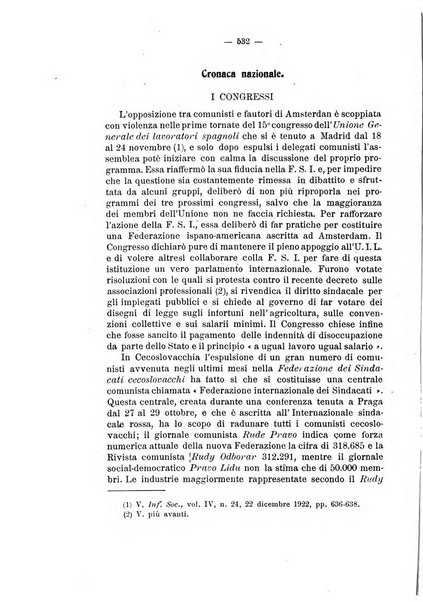 Informazioni sociali pubblicazione mensile curata dall'Ufficio corrispondente di Roma dell'Ufficio internazionale del lavoro, Ginevra