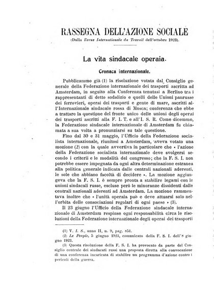 Informazioni sociali pubblicazione mensile curata dall'Ufficio corrispondente di Roma dell'Ufficio internazionale del lavoro, Ginevra