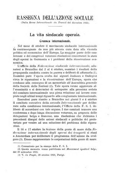 Informazioni sociali pubblicazione mensile curata dall'Ufficio corrispondente di Roma dell'Ufficio internazionale del lavoro, Ginevra