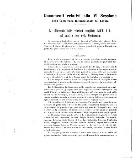 Informazioni sociali pubblicazione mensile curata dall'Ufficio corrispondente di Roma dell'Ufficio internazionale del lavoro, Ginevra