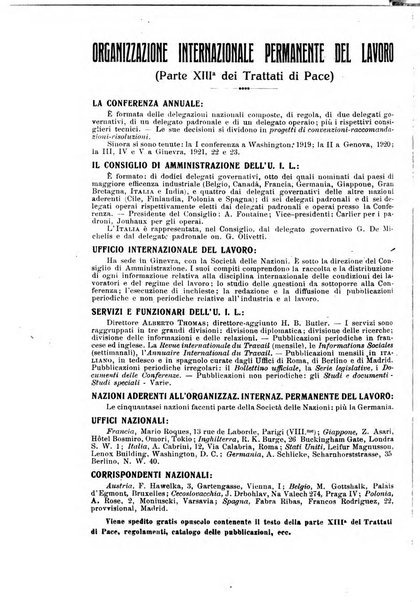 Informazioni sociali pubblicazione mensile curata dall'Ufficio corrispondente di Roma dell'Ufficio internazionale del lavoro, Ginevra