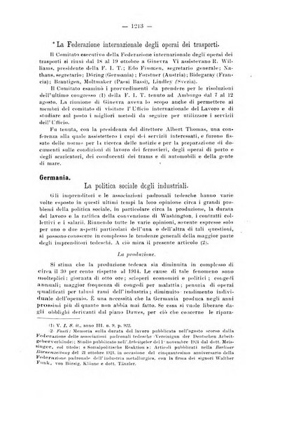 Informazioni sociali pubblicazione mensile curata dall'Ufficio corrispondente di Roma dell'Ufficio internazionale del lavoro, Ginevra