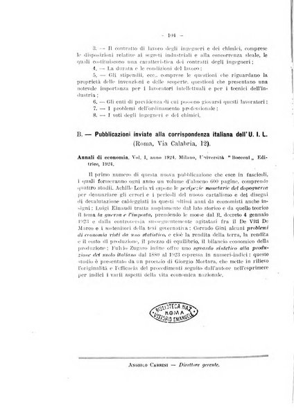 Informazioni sociali pubblicazione mensile curata dall'Ufficio corrispondente di Roma dell'Ufficio internazionale del lavoro, Ginevra