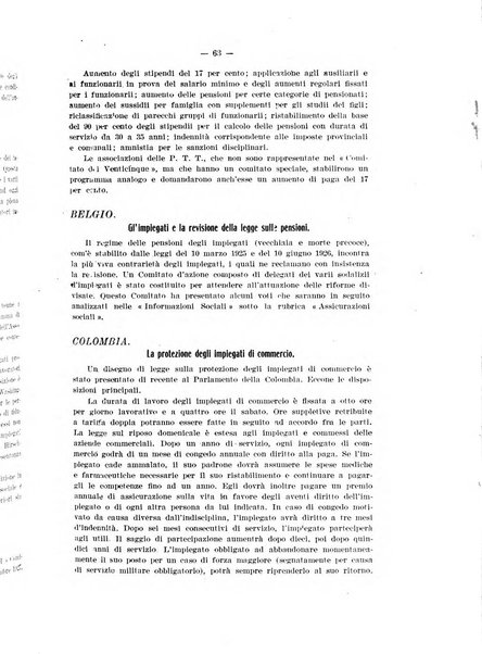 Informazioni sociali pubblicazione mensile curata dall'Ufficio corrispondente di Roma dell'Ufficio internazionale del lavoro, Ginevra