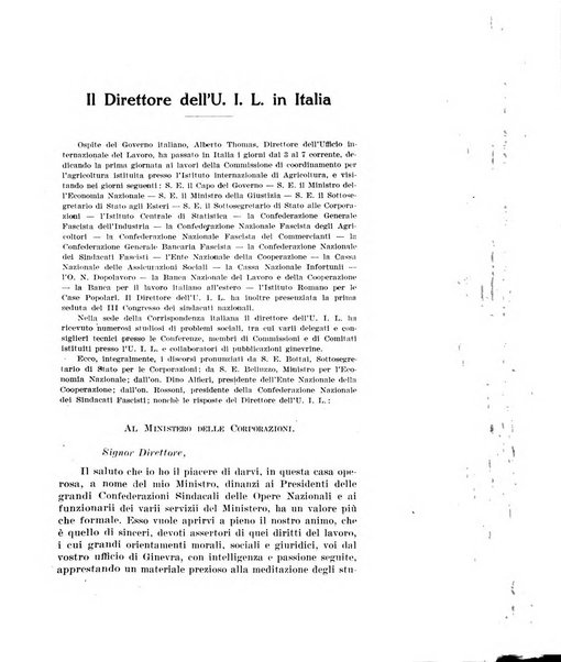 Informazioni sociali pubblicazione mensile curata dall'Ufficio corrispondente di Roma dell'Ufficio internazionale del lavoro, Ginevra