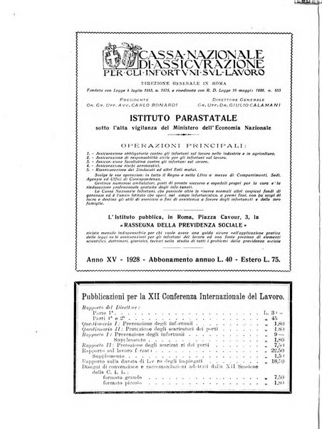 Informazioni sociali pubblicazione mensile curata dall'Ufficio corrispondente di Roma dell'Ufficio internazionale del lavoro, Ginevra