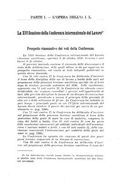 Informazioni sociali pubblicazione mensile curata dall'Ufficio corrispondente di Roma dell'Ufficio internazionale del lavoro, Ginevra