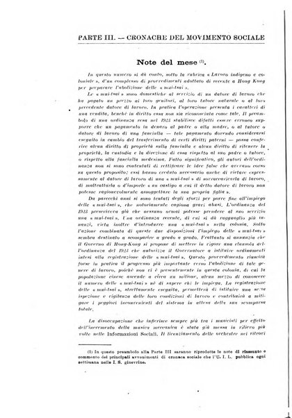 Informazioni sociali pubblicazione mensile curata dall'Ufficio corrispondente di Roma dell'Ufficio internazionale del lavoro, Ginevra