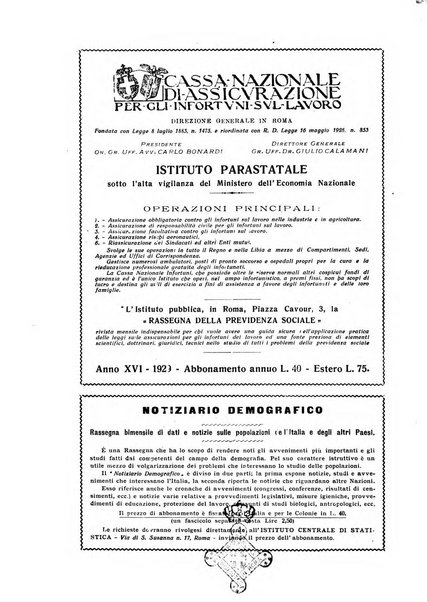 Informazioni sociali pubblicazione mensile curata dall'Ufficio corrispondente di Roma dell'Ufficio internazionale del lavoro, Ginevra