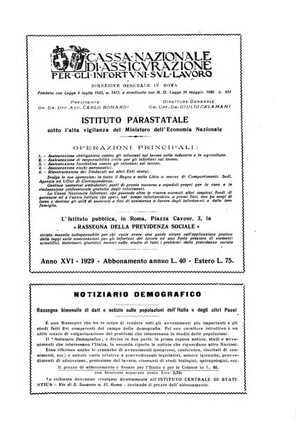 Informazioni sociali pubblicazione mensile curata dall'Ufficio corrispondente di Roma dell'Ufficio internazionale del lavoro, Ginevra