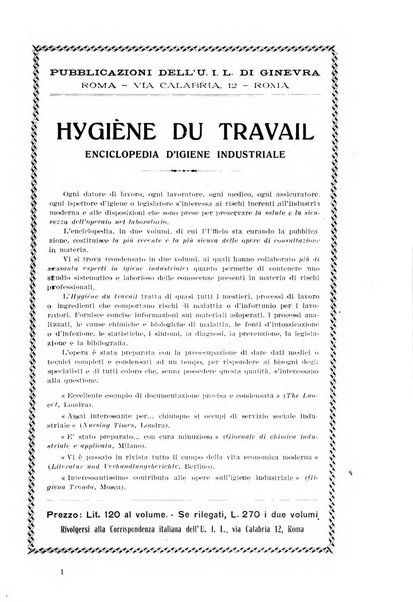 Informazioni sociali pubblicazione mensile curata dall'Ufficio corrispondente di Roma dell'Ufficio internazionale del lavoro, Ginevra