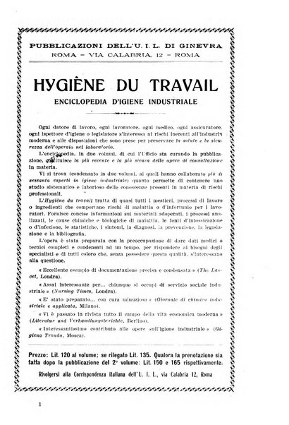 Informazioni sociali pubblicazione mensile curata dall'Ufficio corrispondente di Roma dell'Ufficio internazionale del lavoro, Ginevra