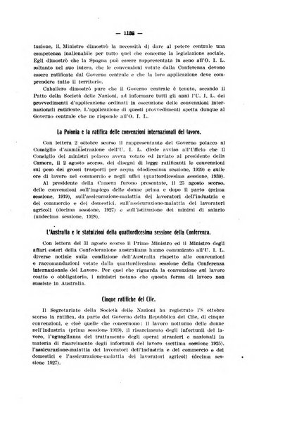 Informazioni sociali pubblicazione mensile curata dall'Ufficio corrispondente di Roma dell'Ufficio internazionale del lavoro, Ginevra