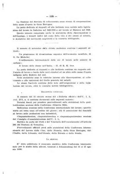 Informazioni sociali pubblicazione mensile curata dall'Ufficio corrispondente di Roma dell'Ufficio internazionale del lavoro, Ginevra