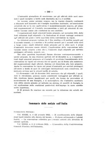 Informazioni sociali pubblicazione mensile curata dall'Ufficio corrispondente di Roma dell'Ufficio internazionale del lavoro, Ginevra