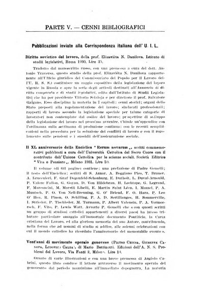 Informazioni sociali pubblicazione mensile curata dall'Ufficio corrispondente di Roma dell'Ufficio internazionale del lavoro, Ginevra