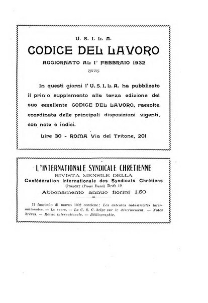 Informazioni sociali pubblicazione mensile curata dall'Ufficio corrispondente di Roma dell'Ufficio internazionale del lavoro, Ginevra