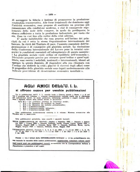 Informazioni sociali pubblicazione mensile curata dall'Ufficio corrispondente di Roma dell'Ufficio internazionale del lavoro, Ginevra