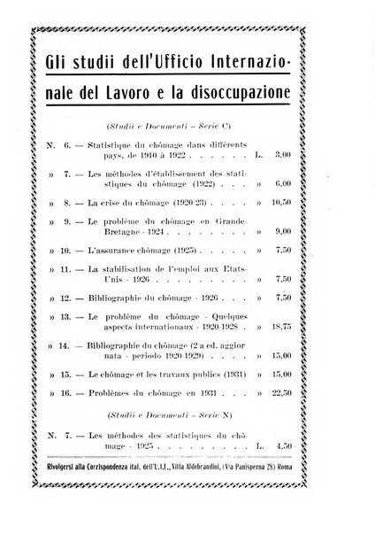 Informazioni sociali pubblicazione mensile curata dall'Ufficio corrispondente di Roma dell'Ufficio internazionale del lavoro, Ginevra