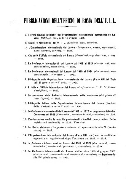 Informazioni sociali pubblicazione mensile curata dall'Ufficio corrispondente di Roma dell'Ufficio internazionale del lavoro, Ginevra