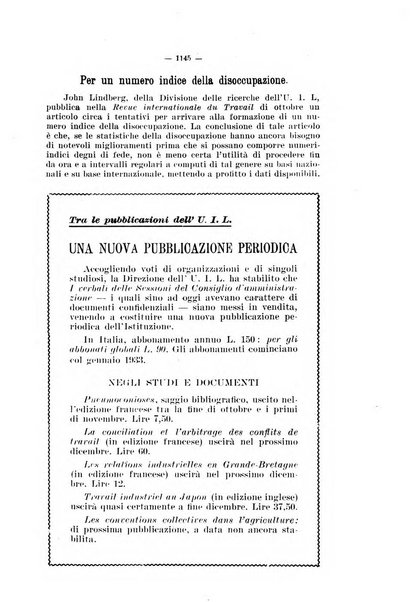 Informazioni sociali pubblicazione mensile curata dall'Ufficio corrispondente di Roma dell'Ufficio internazionale del lavoro, Ginevra