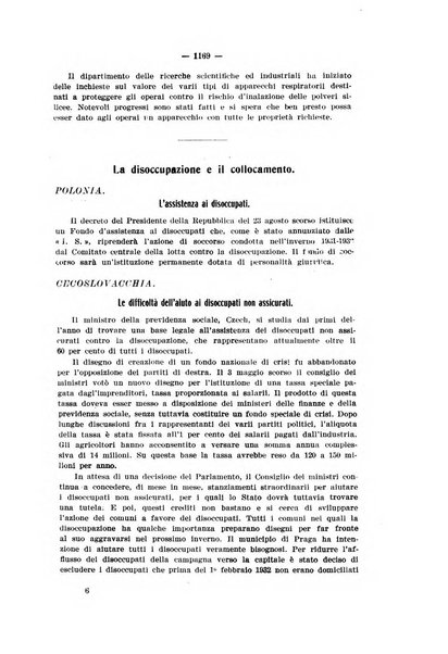 Informazioni sociali pubblicazione mensile curata dall'Ufficio corrispondente di Roma dell'Ufficio internazionale del lavoro, Ginevra