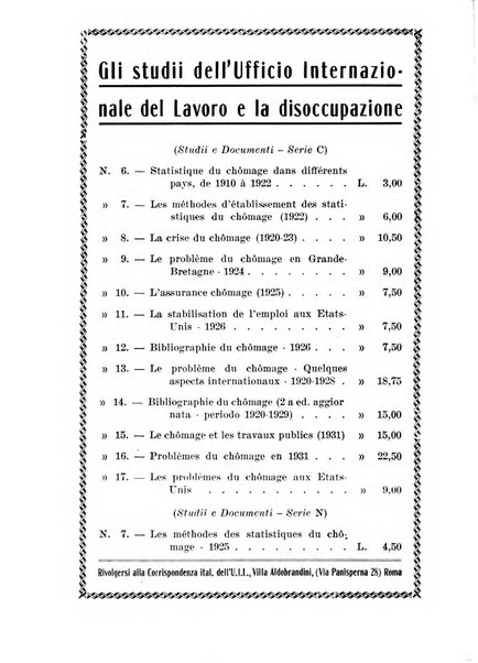 Informazioni sociali pubblicazione mensile curata dall'Ufficio corrispondente di Roma dell'Ufficio internazionale del lavoro, Ginevra