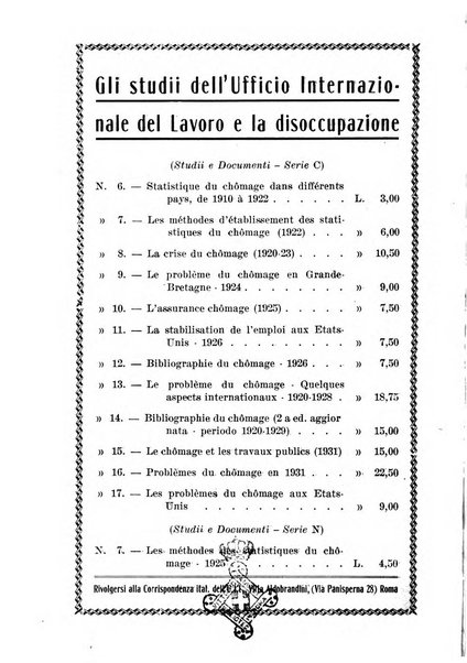 Informazioni sociali pubblicazione mensile curata dall'Ufficio corrispondente di Roma dell'Ufficio internazionale del lavoro, Ginevra