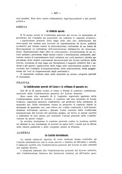 Informazioni sociali pubblicazione mensile curata dall'Ufficio corrispondente di Roma dell'Ufficio internazionale del lavoro, Ginevra