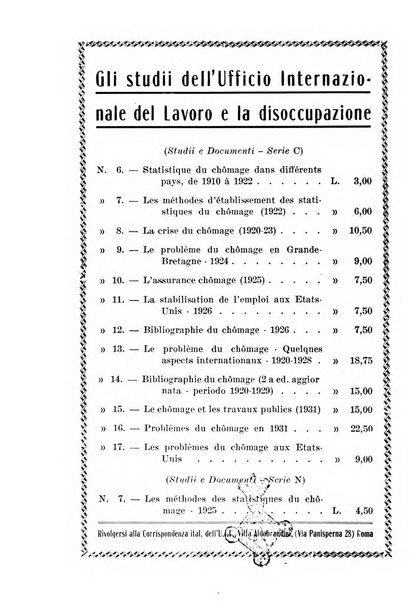 Informazioni sociali pubblicazione mensile curata dall'Ufficio corrispondente di Roma dell'Ufficio internazionale del lavoro, Ginevra