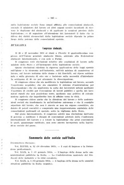 Informazioni sociali pubblicazione mensile curata dall'Ufficio corrispondente di Roma dell'Ufficio internazionale del lavoro, Ginevra