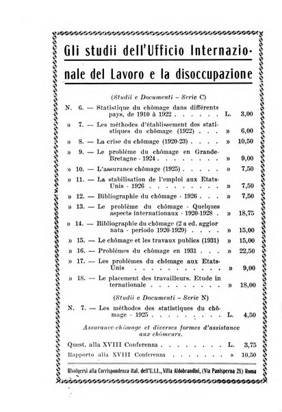 Informazioni sociali pubblicazione mensile curata dall'Ufficio corrispondente di Roma dell'Ufficio internazionale del lavoro, Ginevra