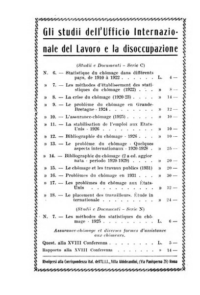 Informazioni sociali pubblicazione mensile curata dall'Ufficio corrispondente di Roma dell'Ufficio internazionale del lavoro, Ginevra