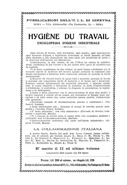 Informazioni sociali pubblicazione mensile curata dall'Ufficio corrispondente di Roma dell'Ufficio internazionale del lavoro, Ginevra