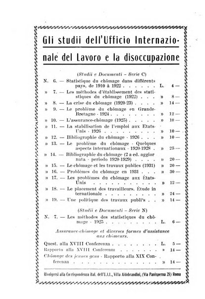 Informazioni sociali pubblicazione mensile curata dall'Ufficio corrispondente di Roma dell'Ufficio internazionale del lavoro, Ginevra