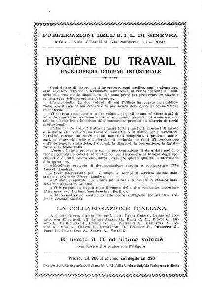 Informazioni sociali pubblicazione mensile curata dall'Ufficio corrispondente di Roma dell'Ufficio internazionale del lavoro, Ginevra