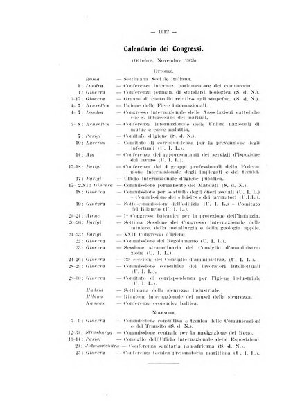 Informazioni sociali pubblicazione mensile curata dall'Ufficio corrispondente di Roma dell'Ufficio internazionale del lavoro, Ginevra