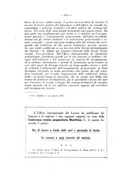 Informazioni sociali pubblicazione mensile curata dall'Ufficio corrispondente di Roma dell'Ufficio internazionale del lavoro, Ginevra