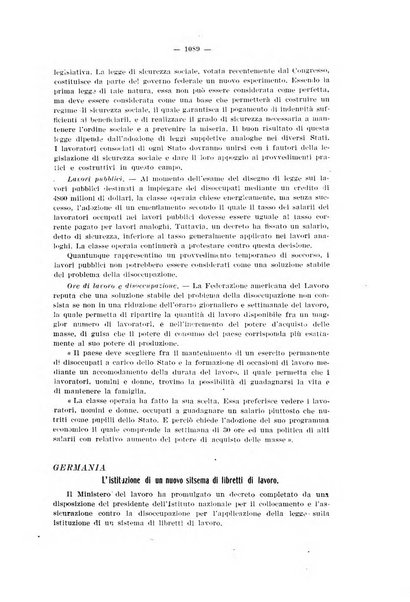 Informazioni sociali pubblicazione mensile curata dall'Ufficio corrispondente di Roma dell'Ufficio internazionale del lavoro, Ginevra