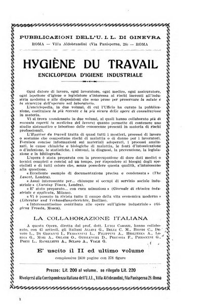 Informazioni sociali pubblicazione mensile curata dall'Ufficio corrispondente di Roma dell'Ufficio internazionale del lavoro, Ginevra