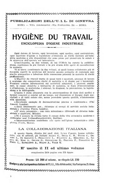 Informazioni sociali pubblicazione mensile curata dall'Ufficio corrispondente di Roma dell'Ufficio internazionale del lavoro, Ginevra