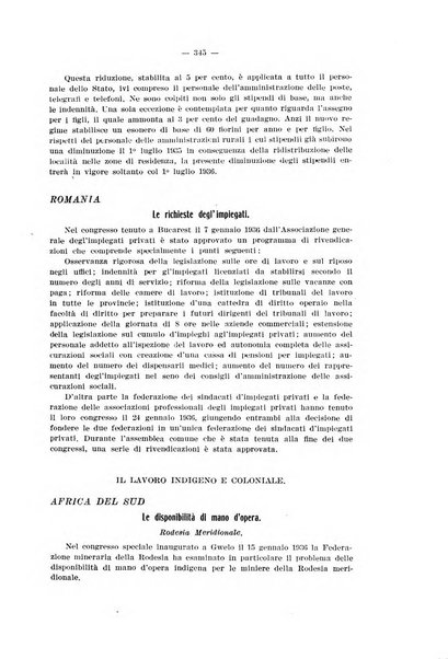 Informazioni sociali pubblicazione mensile curata dall'Ufficio corrispondente di Roma dell'Ufficio internazionale del lavoro, Ginevra