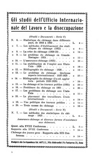 Informazioni sociali pubblicazione mensile curata dall'Ufficio corrispondente di Roma dell'Ufficio internazionale del lavoro, Ginevra