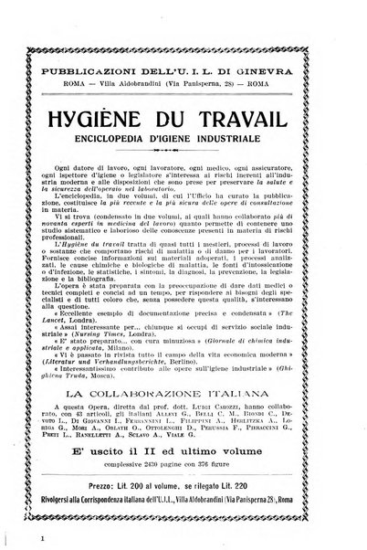 Informazioni sociali pubblicazione mensile curata dall'Ufficio corrispondente di Roma dell'Ufficio internazionale del lavoro, Ginevra