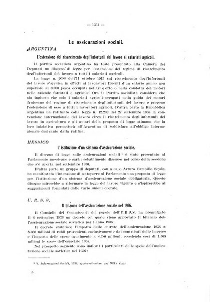 Informazioni sociali pubblicazione mensile curata dall'Ufficio corrispondente di Roma dell'Ufficio internazionale del lavoro, Ginevra